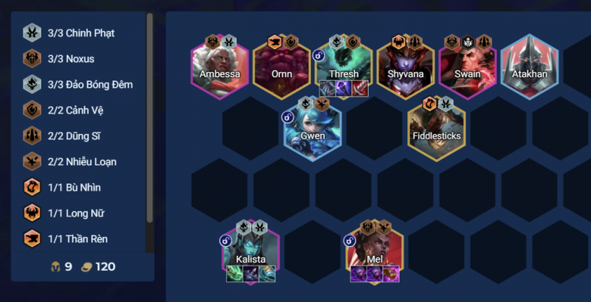 Đội hình Kalista Chinh Phạt Bóng Đêm DTCL Mùa 16 Đội hình Kalista Chinh Phạt Bóng Đêm