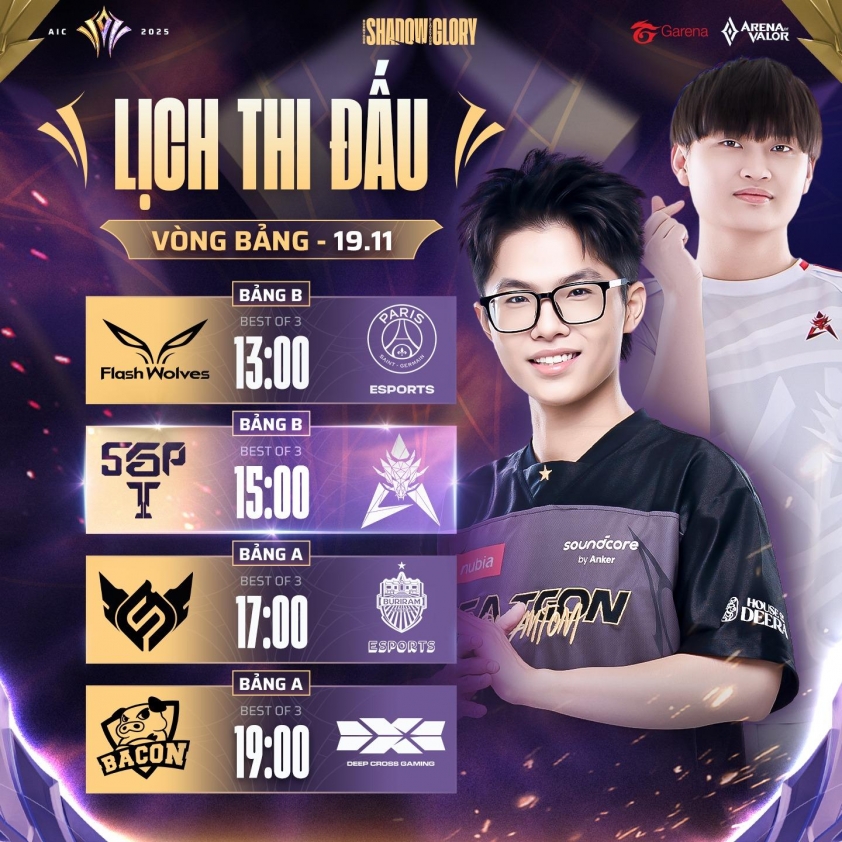 Link xem trực tiếp AIC 2025 hôm nay 19/11: SGP vs FW Lịch thi đấu AIC 2025 ngày 19/11