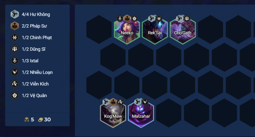 Đội hình Hư Không đầu game Cách chơi đội hình Hư Không đầu game