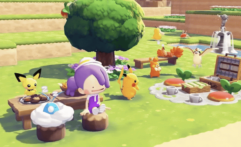 Hình ảnh gameplay Pokémon Pokopia phong cách Minecraft