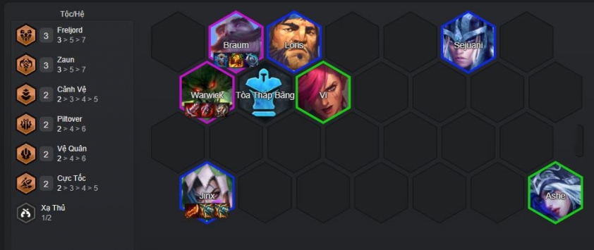 Giữa game nâng cấp Vi, Jinx và thêm Freljord Cập nhật giữa game để tăng sức mạnh cho team Warwick