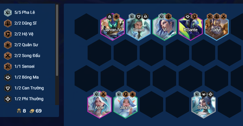 Cách chơi giữa game đội hình Ashe Pha Lê