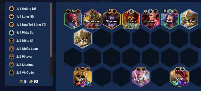 Bố trí tướng cuối trận cho đội hình Azir Pháp Sư