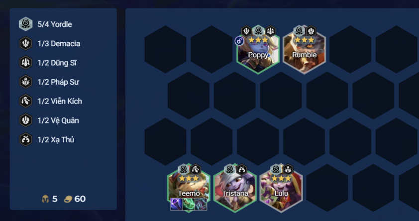 Giai đoạn đầu game đội hình Yordle