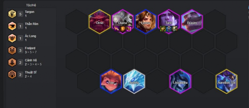 Hình ảnh đội hình Targon Freljord trong DTCL Mùa 16