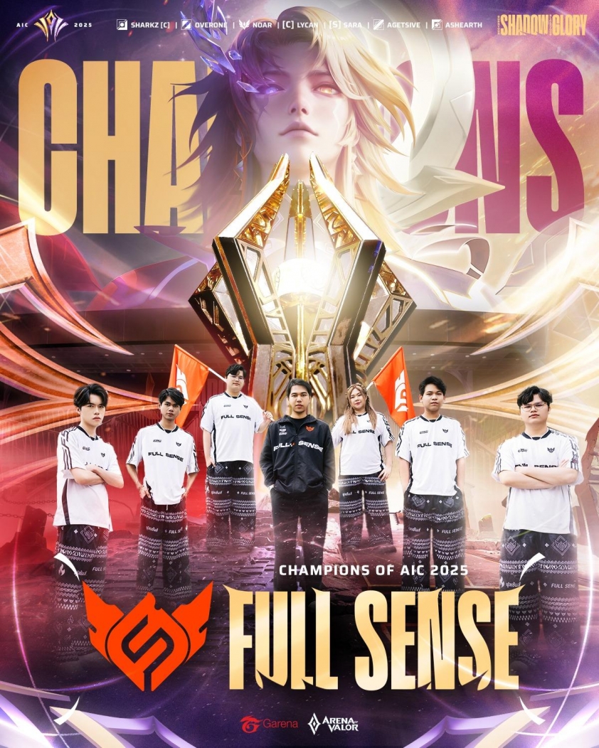 Đội tuyển FULL SENSE ăn mừng chức vô địch AIC 2025